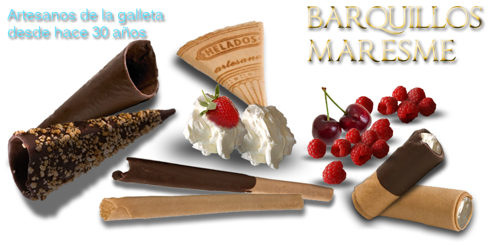 Barquillos y galletas para helado